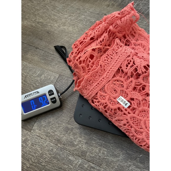 Nanette Lepore Coral Pink Floral Guipure Lace Sleeveless Mock Neck Top Small - Picture 8 of 12